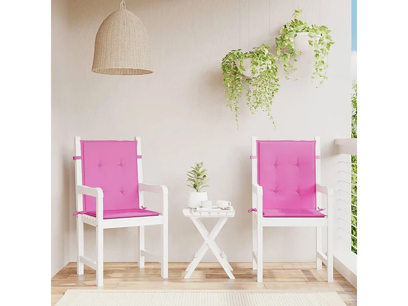 Coussins de chaise à dossier bas lot de 2 rose tissu