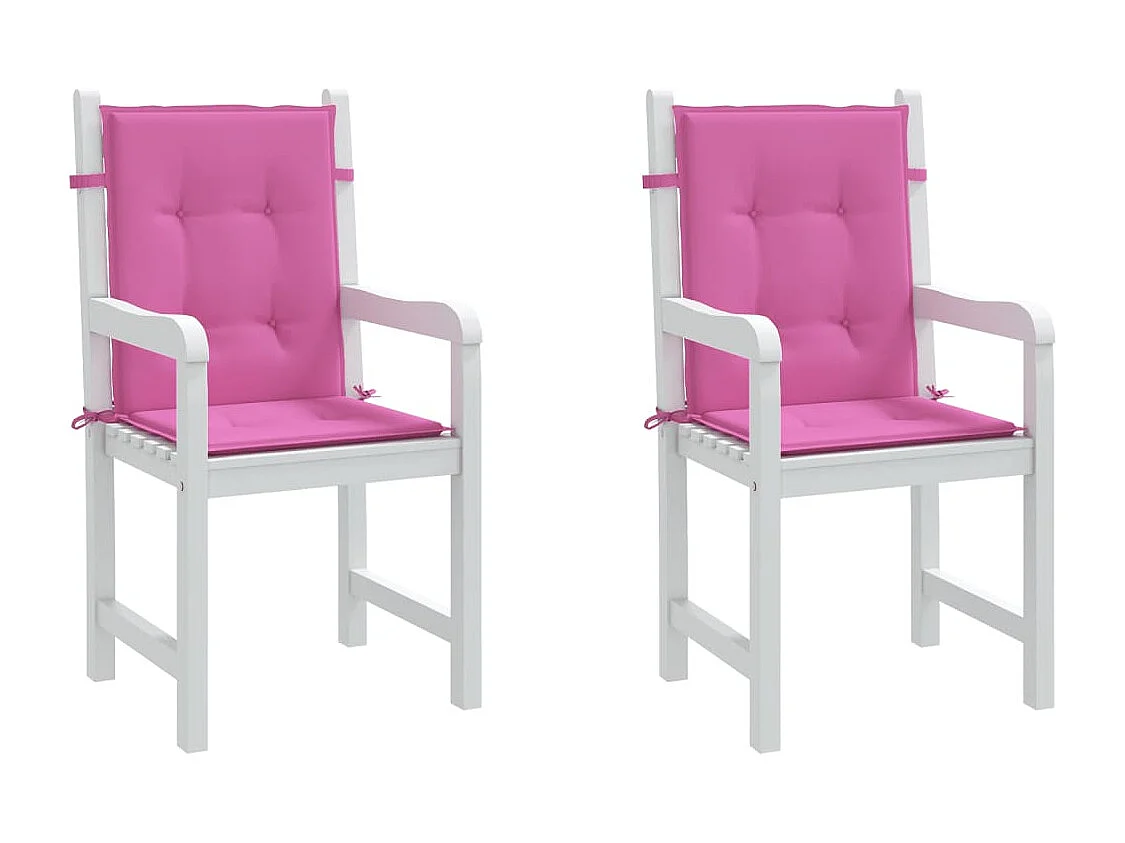 Coussins de chaise à dossier bas lot de 2 rose tissu