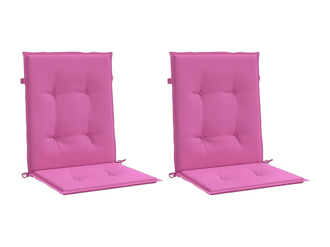 Coussins de chaise à dossier bas lot de 2 rose tissu