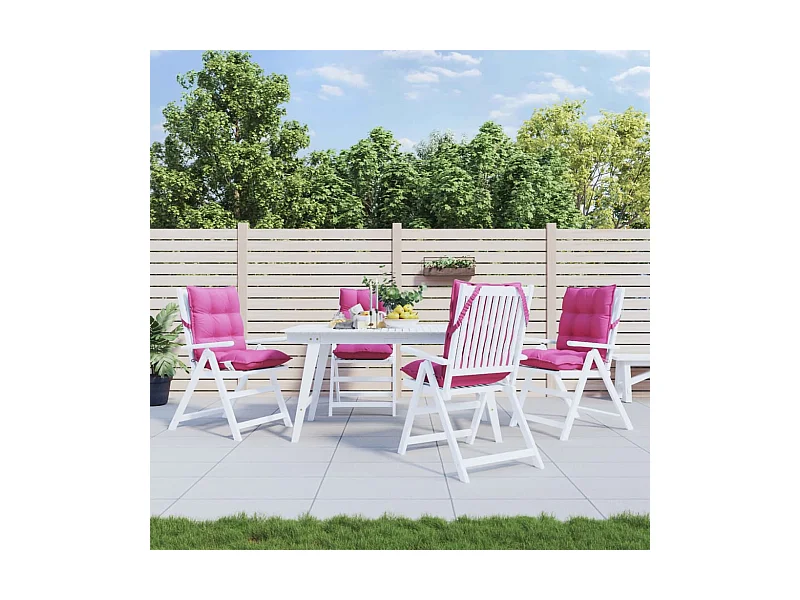 Coussins de chaise à dossier bas lot de 4 rose tissu oxford