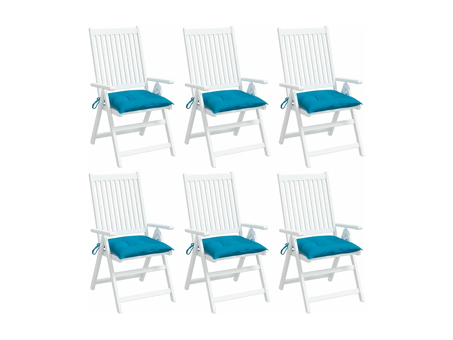 Coussins de chaise lot de 6 bleu clair 40x40x7 cm tissu oxford