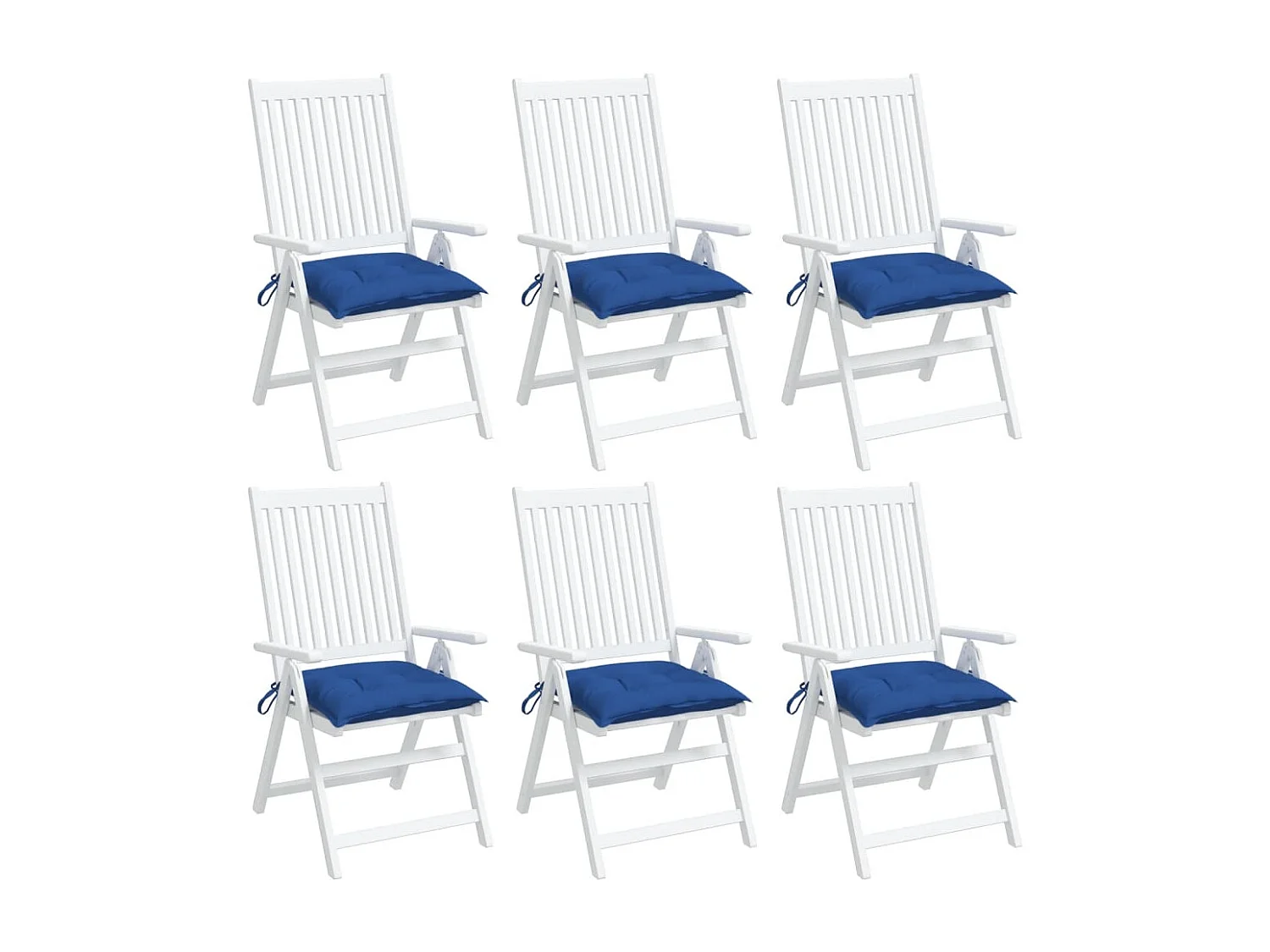 Cojines de silla de jardín 6 unidades tela Oxford azul 40x40x7 cm