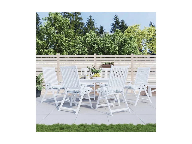 Coussins de chaise 6 pièces à motif de feuilles 50x50x7 cm