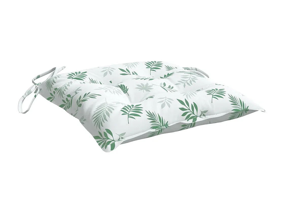 Coussins de chaise 6 pièces à motif de feuilles 50x50x7 cm
