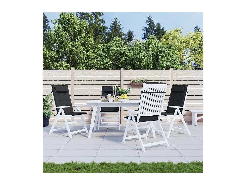 Coussins de chaise à dossier haut lot de 4 noir tissu oxford