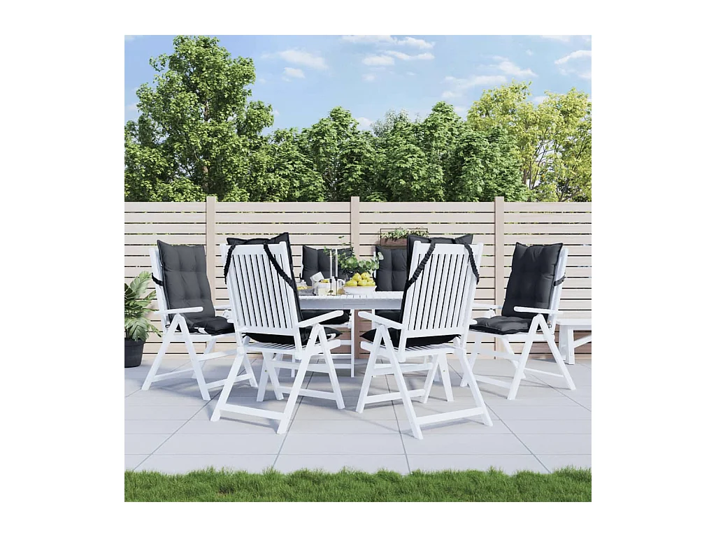 Coussins de chaise à dossier haut lot de 6 anthracite