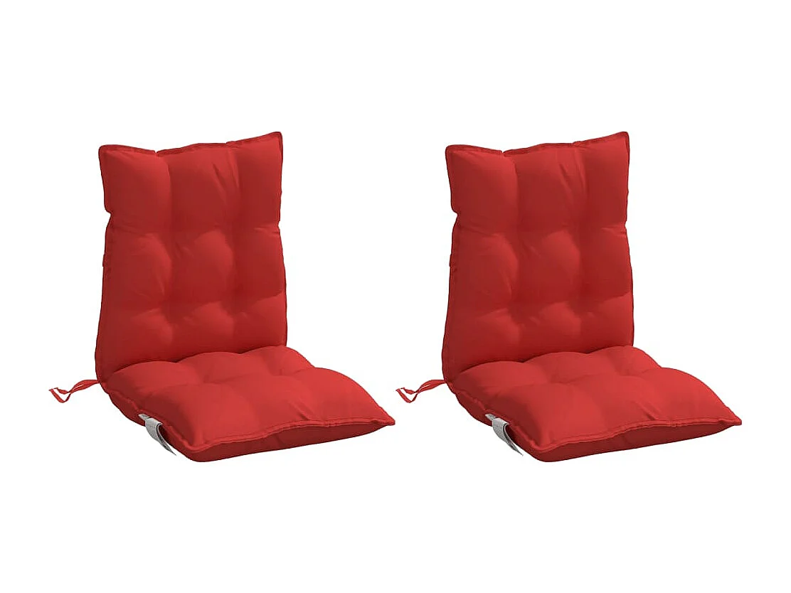 Coussins de chaise à dossier bas lot de 2 rouge tissu oxford