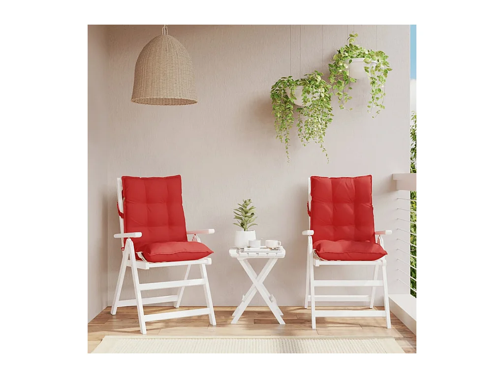 Coussins de chaise à dossier bas lot de 2 rouge tissu oxford