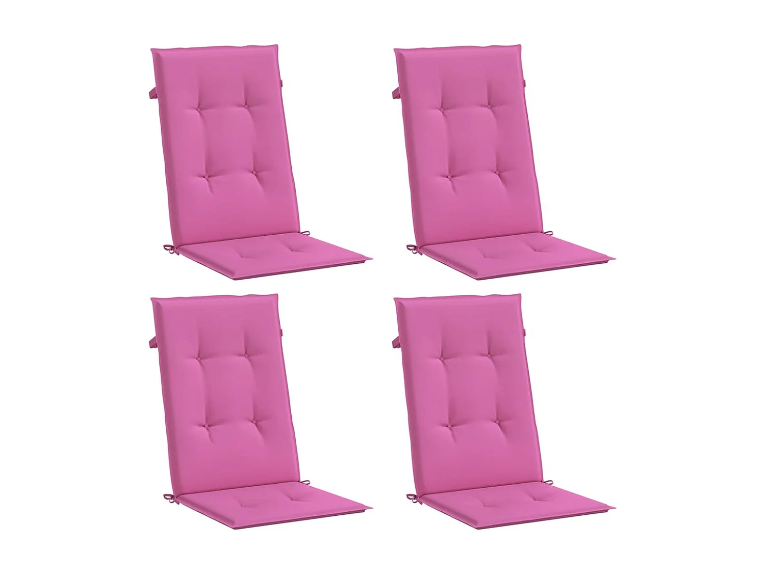 Coussins de chaise à dossier haut 4 pièces rose tissu