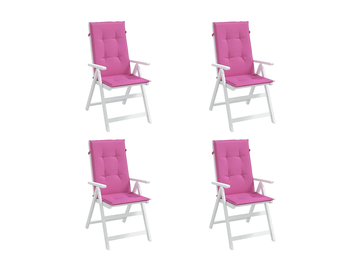 Coussins de chaise à dossier haut 4 pièces rose tissu