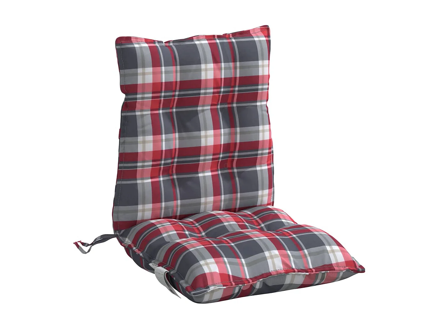 Coussins de chaise à dossier bas lot de 6 motif carreaux rouge