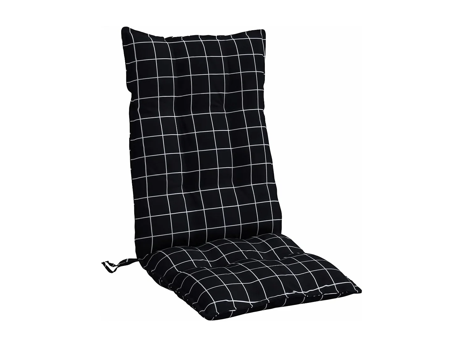 Coussins de chaise à dossier haut lot de 4 motif carreaux noir