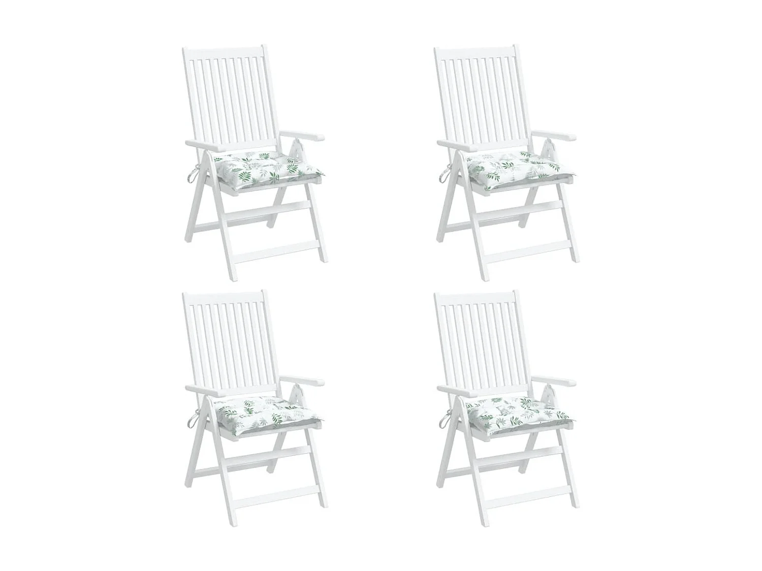 Coussins de chaise 4 pièces à motif de feuilles 40x40x7 cm tissu
