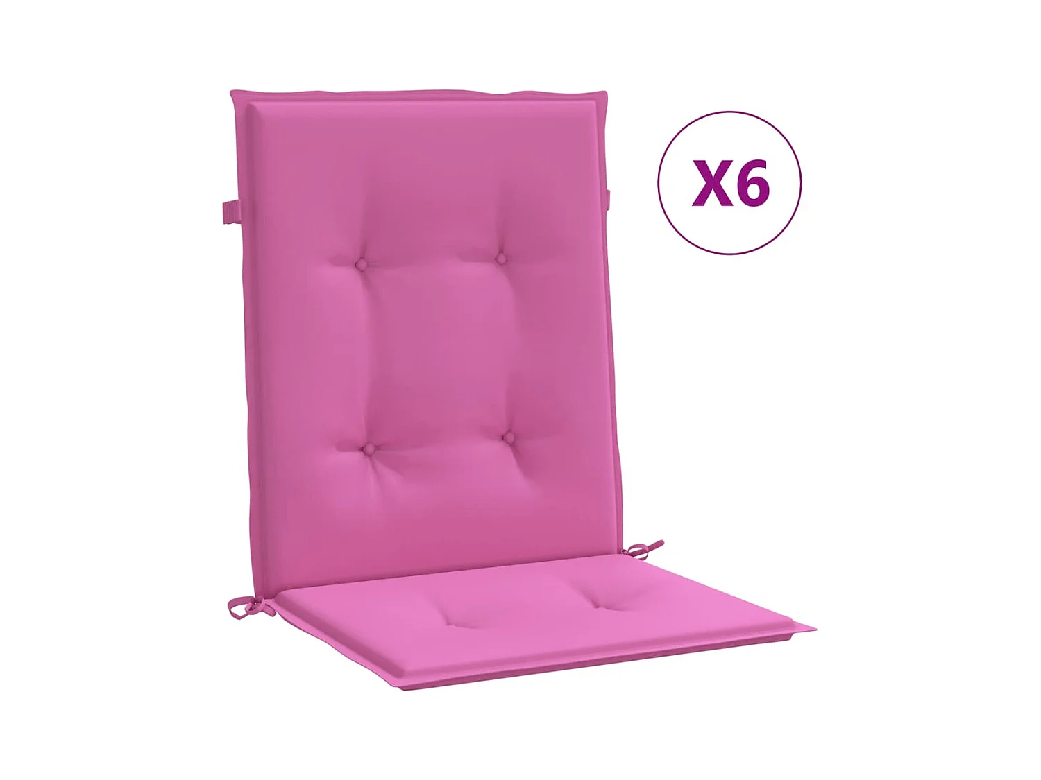 Cojines para silla con respaldo bajo 6 unidades tela rosa