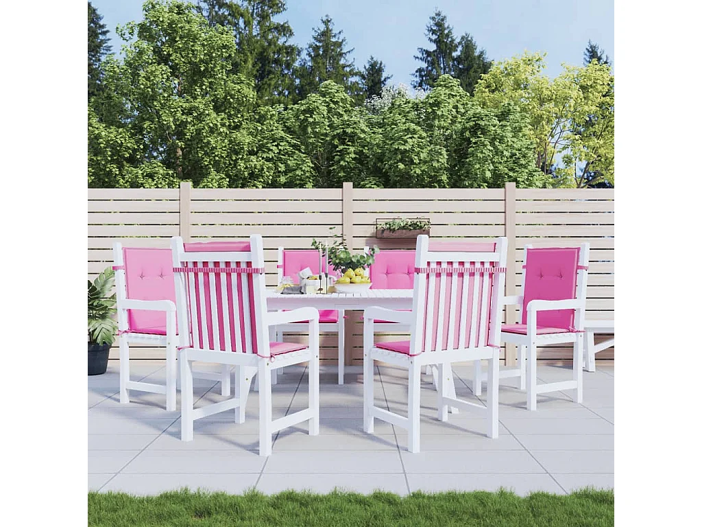 Coussins de chaise à dossier bas lot de 6 rose tissu