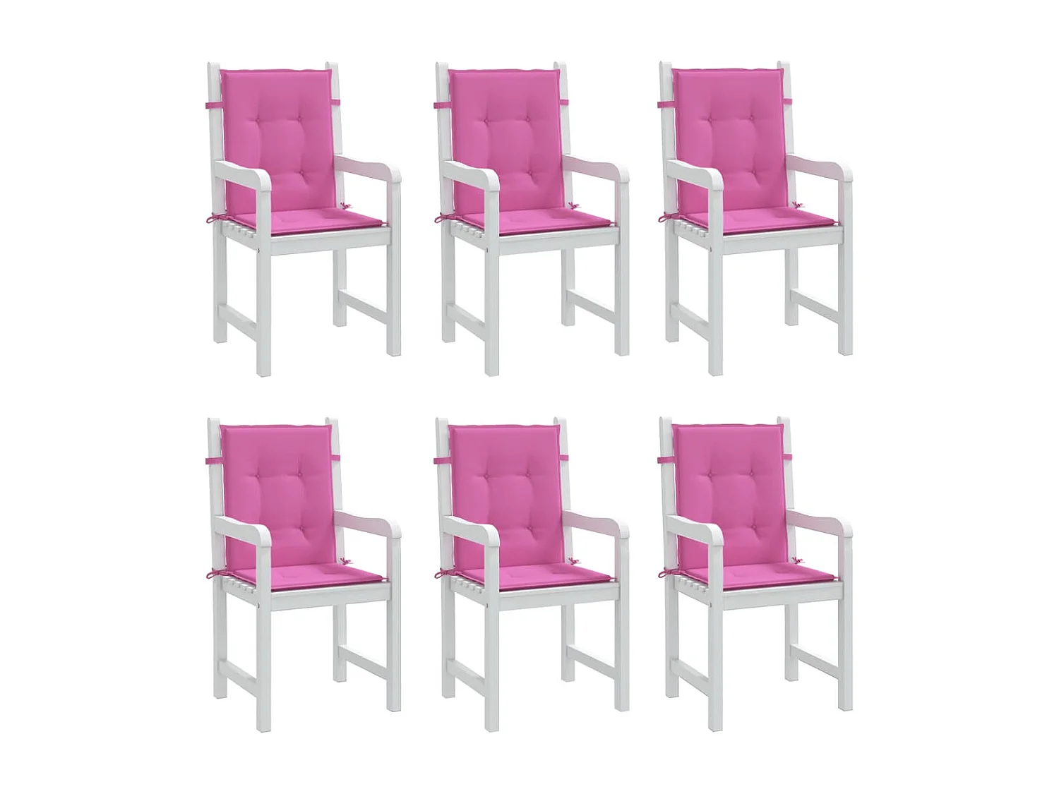 Coussins de chaise à dossier bas lot de 6 rose tissu
