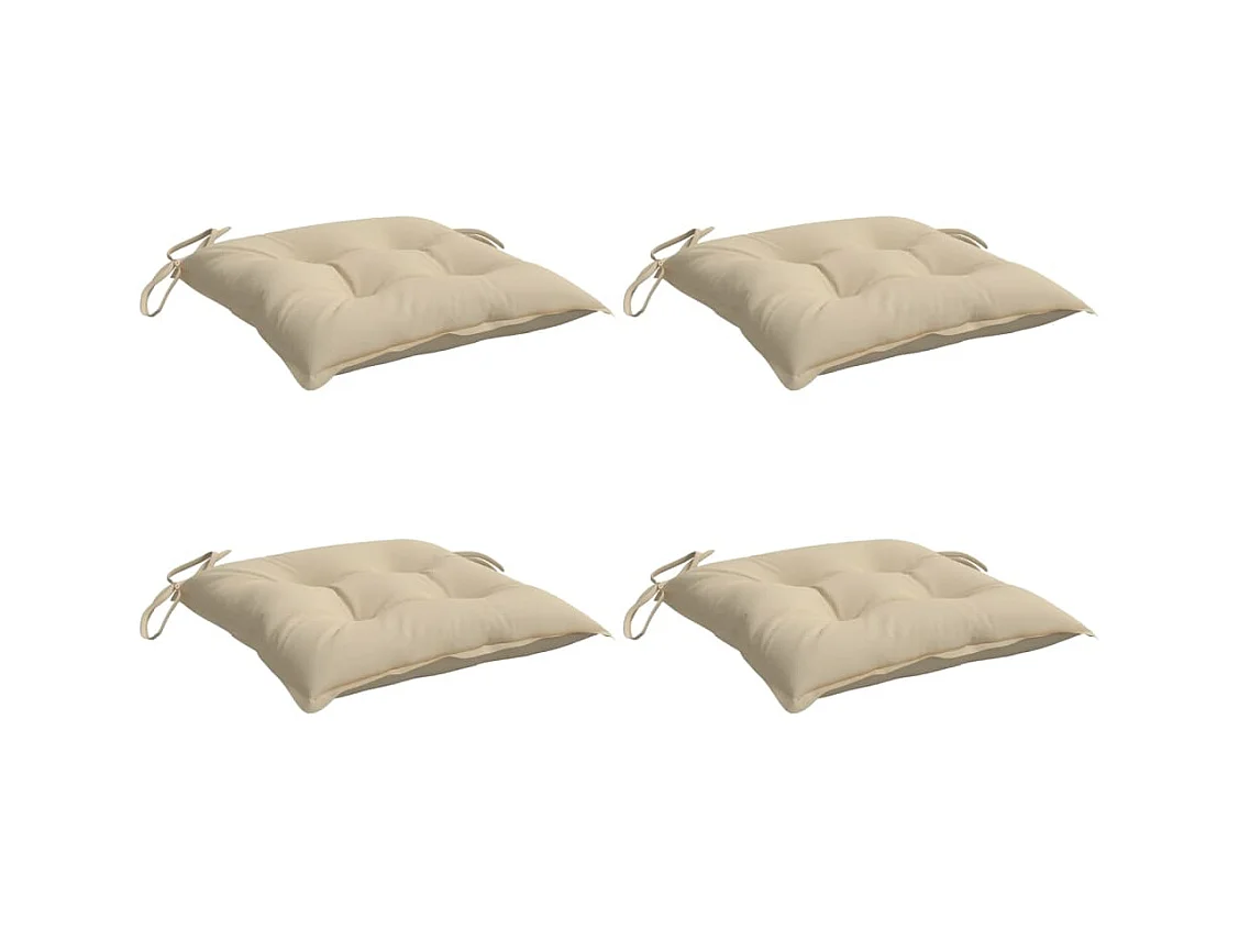 Coussins de chaise 4 pièces beige 50x50x7 cm tissu oxford