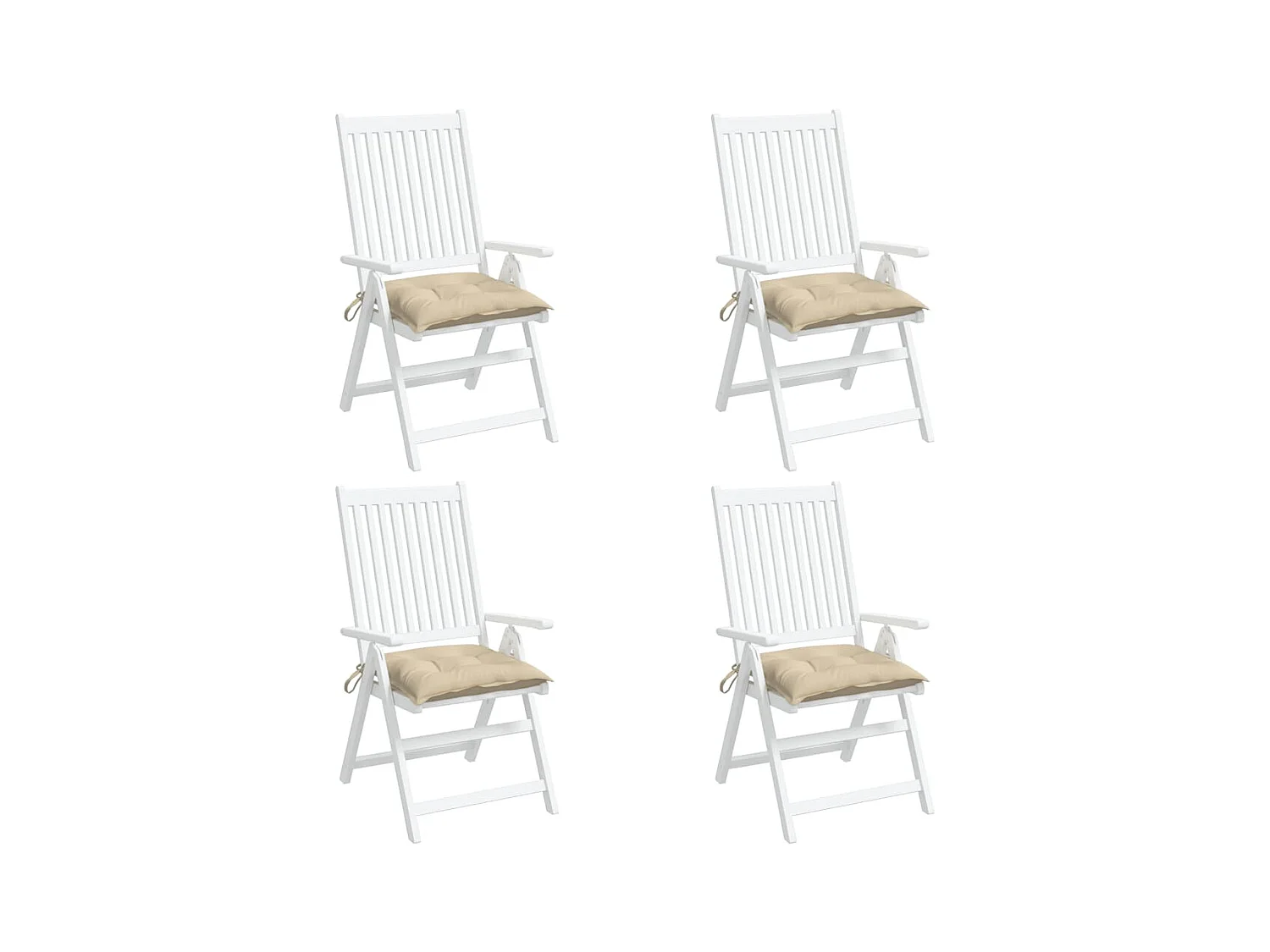 Coussins de chaise 4 pièces beige 50x50x7 cm tissu oxford