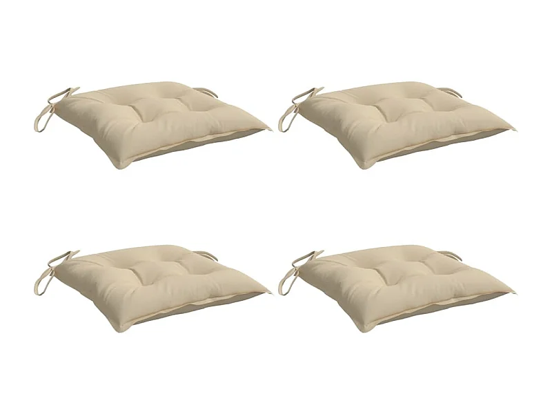Coussins de chaise 4 pièces beige 50x50x7 cm tissu oxford