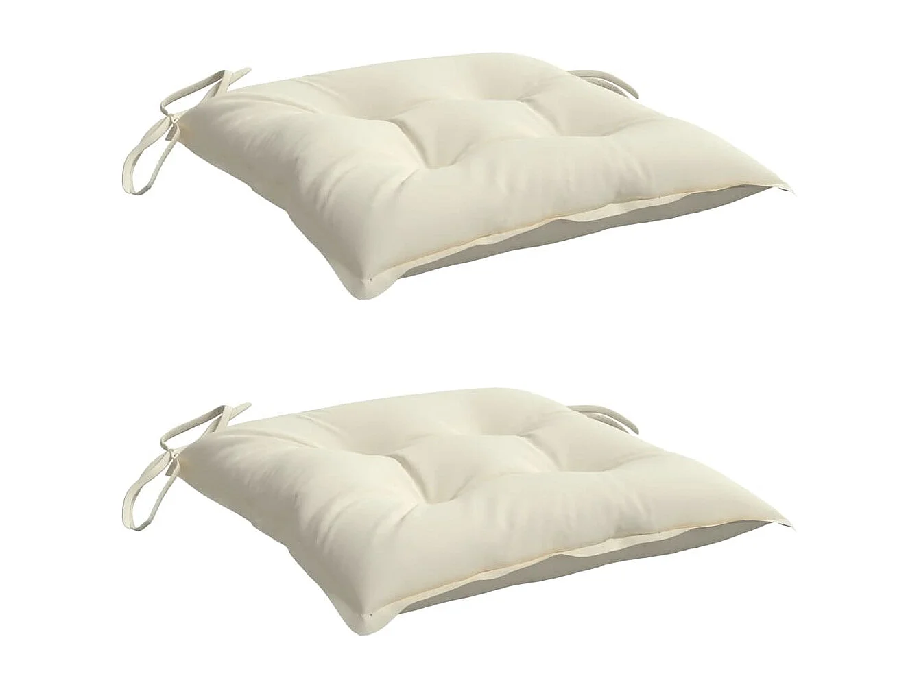 Coussins de chaise 2 pièces blanc crème 40x40x7 cm tissu oxford