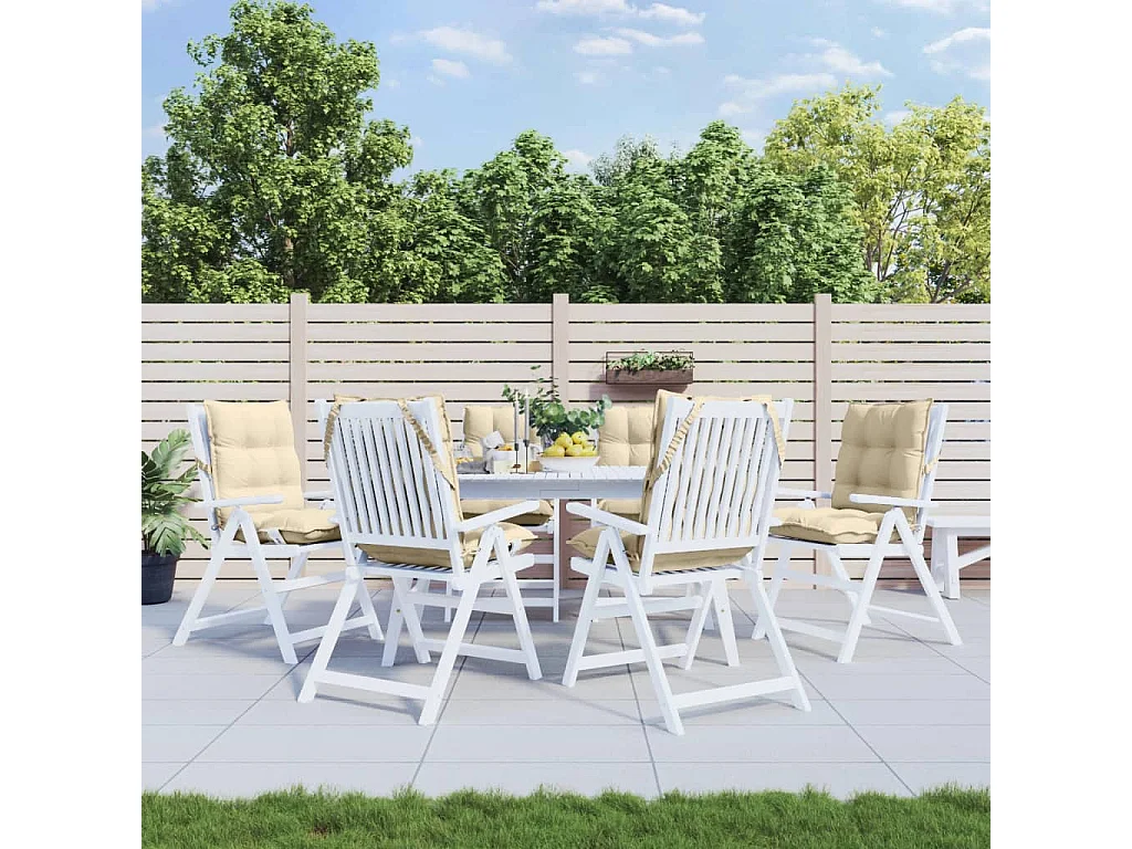 Coussins de chaise à dossier bas lot de 6 beige tissu oxford