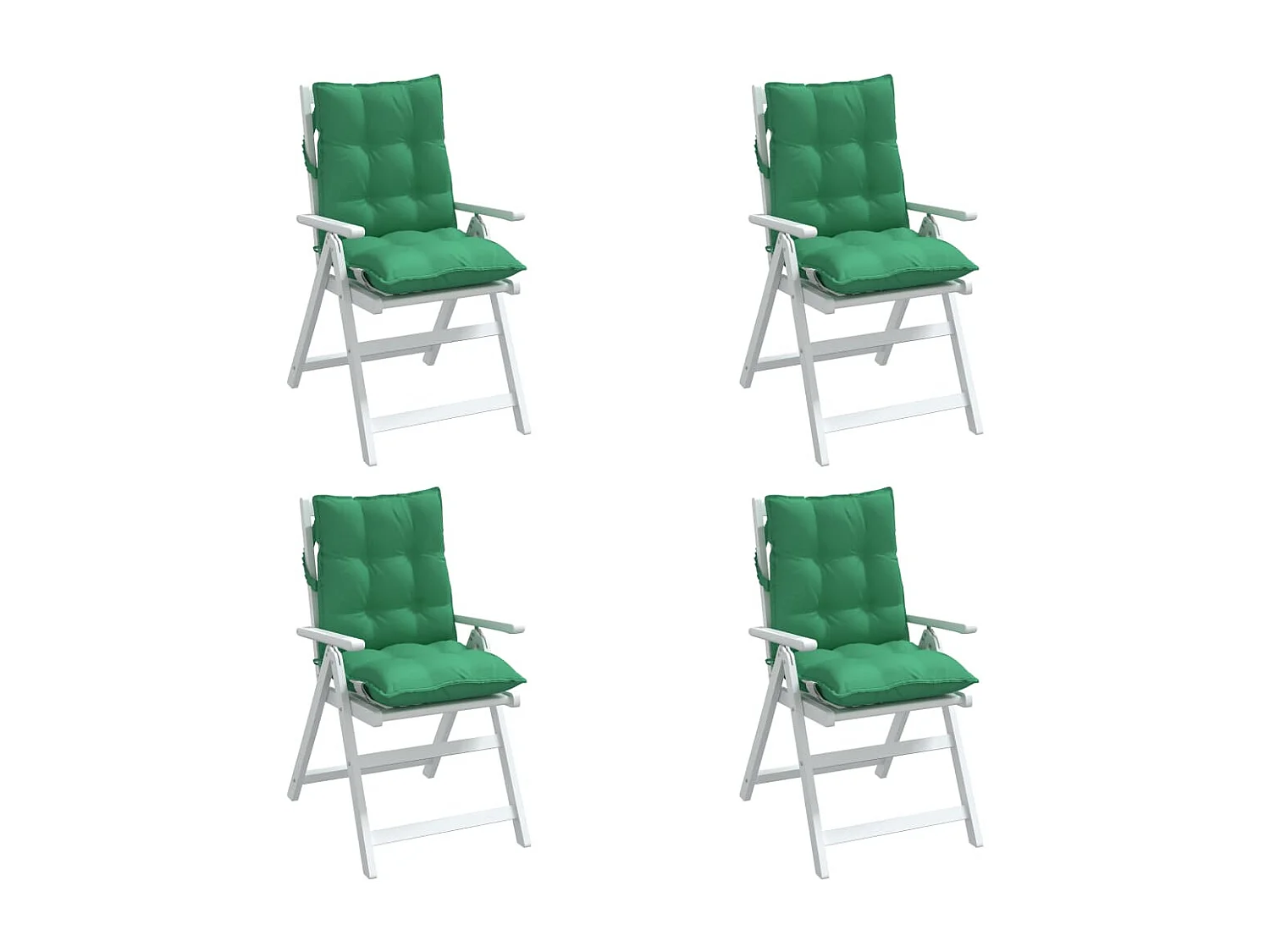 Coussins de chaise à dossier bas lot de 4 vert tissu oxford
