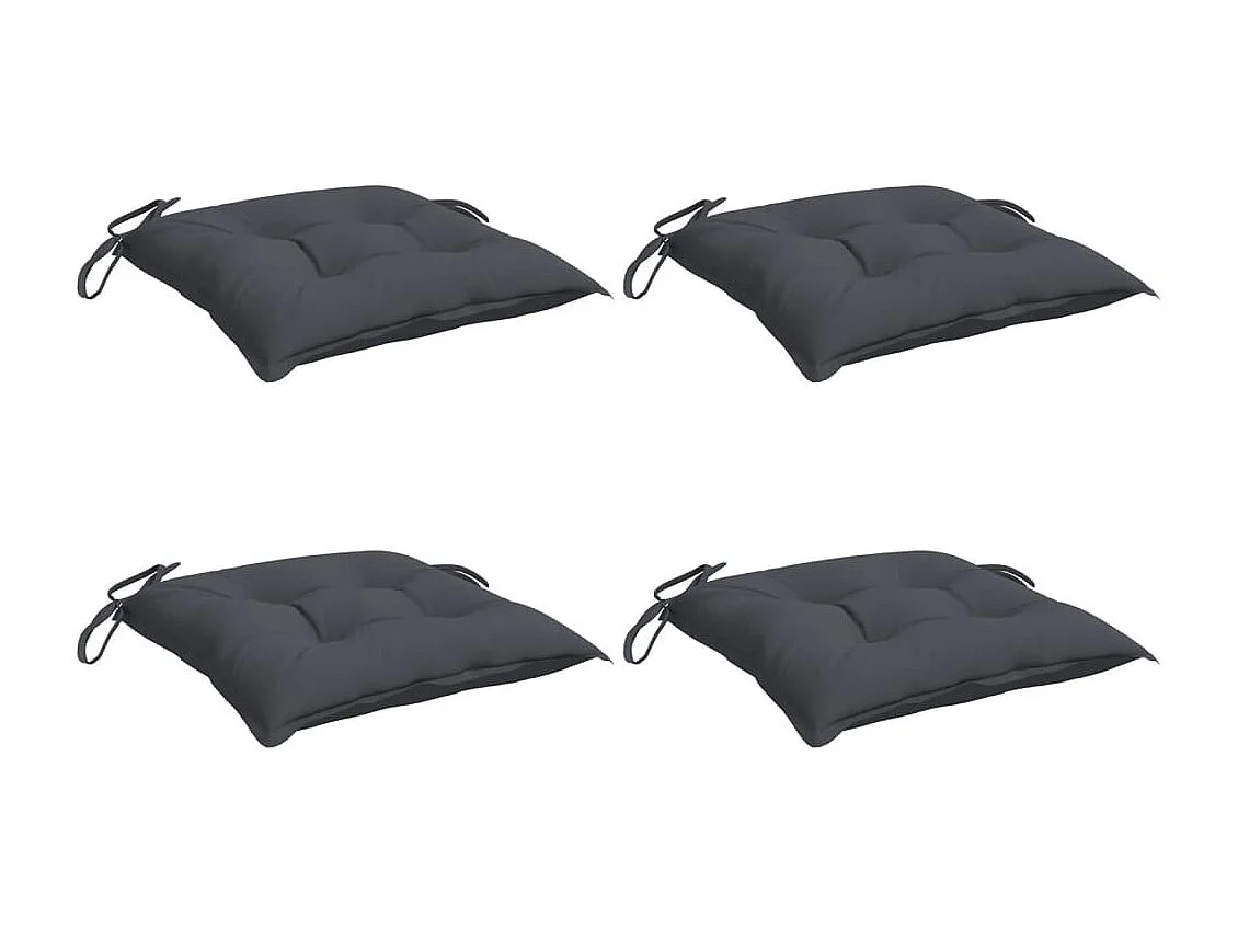 Coussins de chaise 4 pièces anthracite 40x40x7 cm tissu oxford