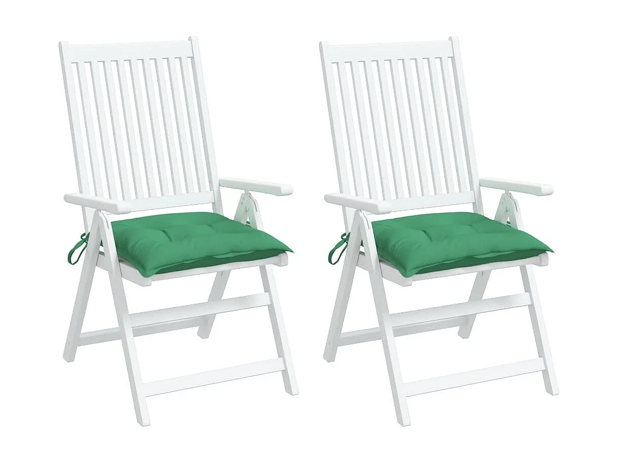 Coussins de chaise 2 pièces vert 40x40x7 cm tissu oxford