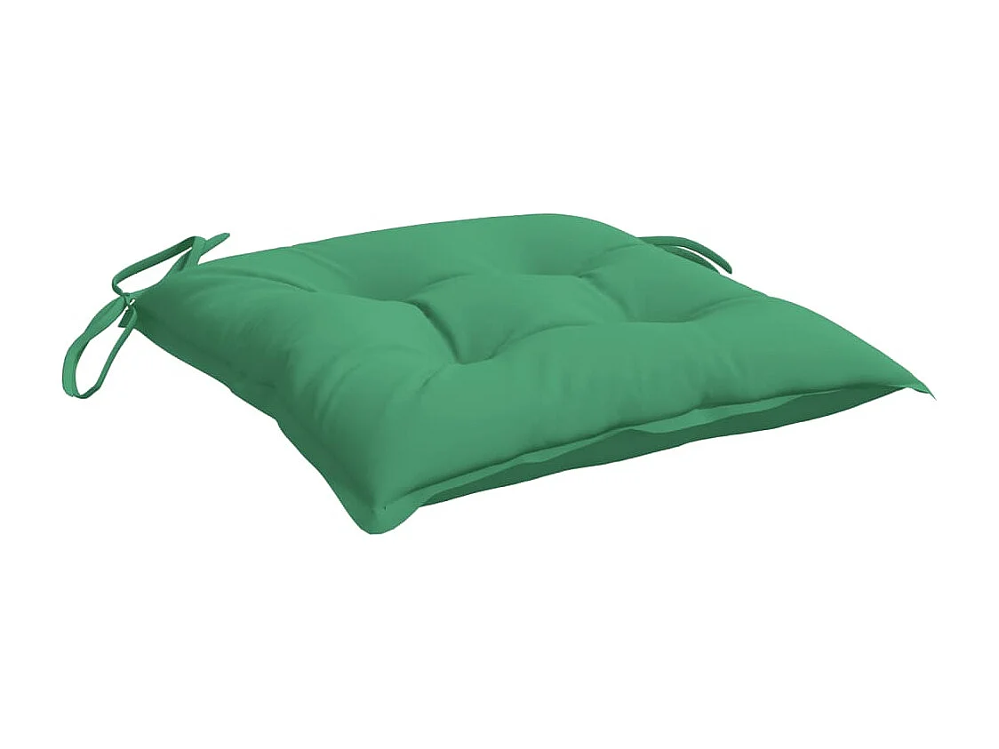 Coussins de chaise 2 pièces vert 40x40x7 cm tissu oxford