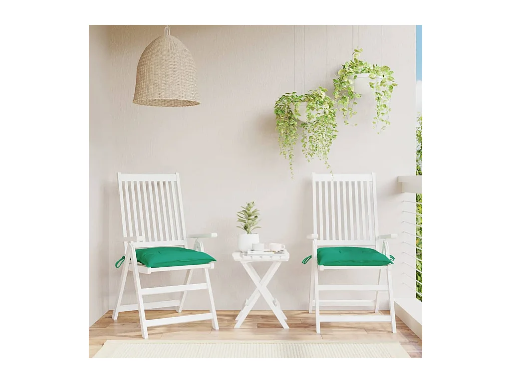 Coussins de chaise 2 pièces vert 40x40x7 cm tissu oxford