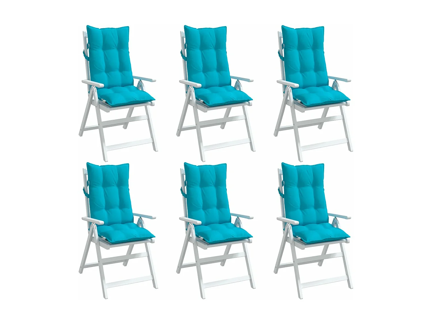 Coussins de chaise à dossier haut lot de 6 turquoise