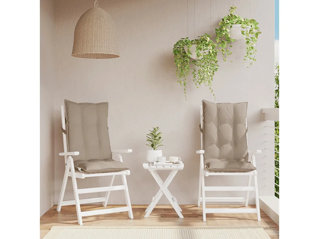 Almofadões cadeira encosto alto 2peças oxford cinza-acastanhado