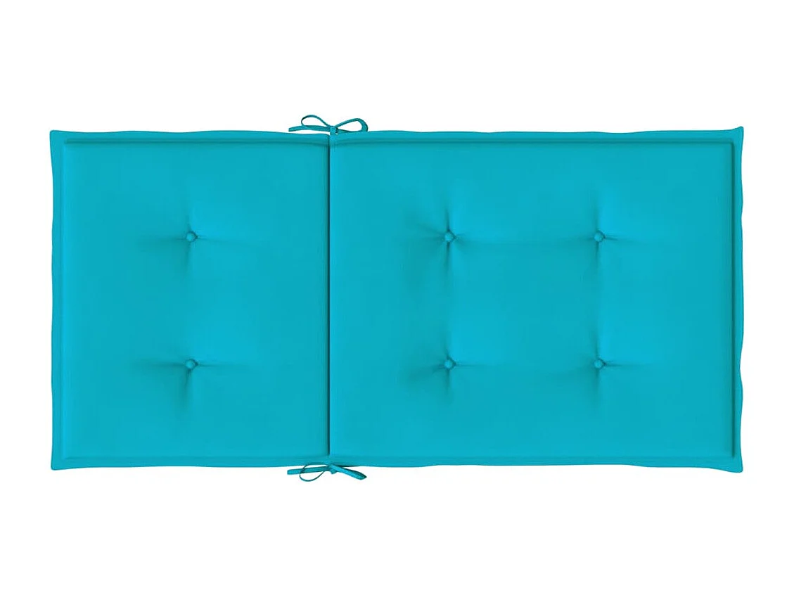 Coussins de chaise à dossier bas 2 pièces turquoise tissu