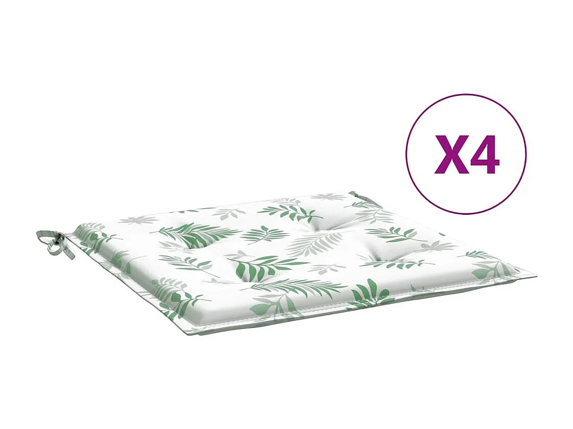 Almofadões para cadeira 4peças 50x50x3cm tecido padrão folhas