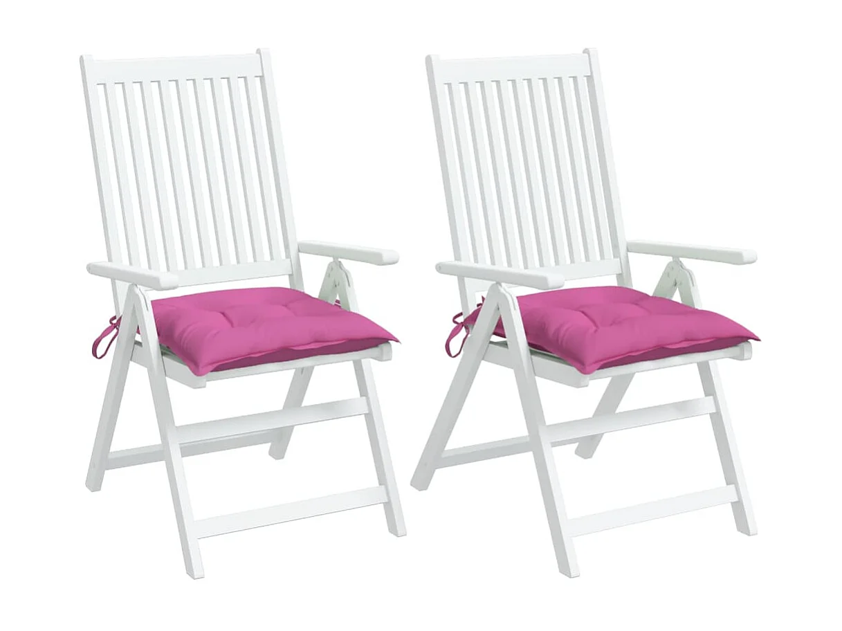 Coussins de chaise 2 pièces rose 50x50x7 cm tissu oxford