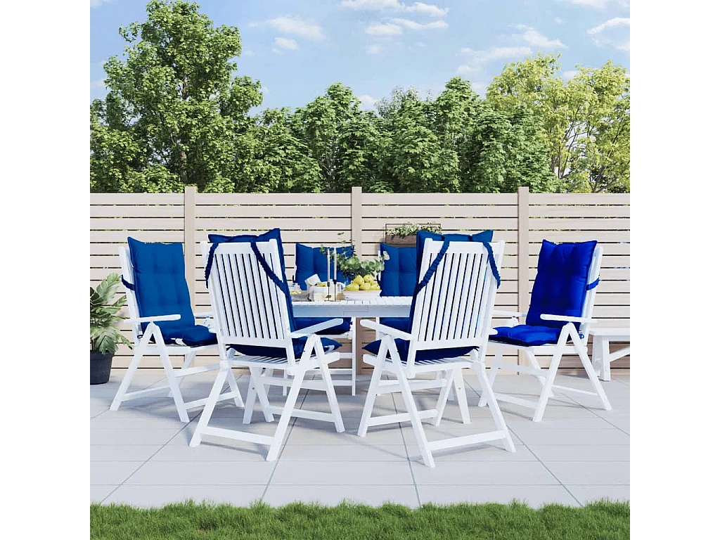 Coussins de chaise à dossier haut lot de 6 bleu royal
