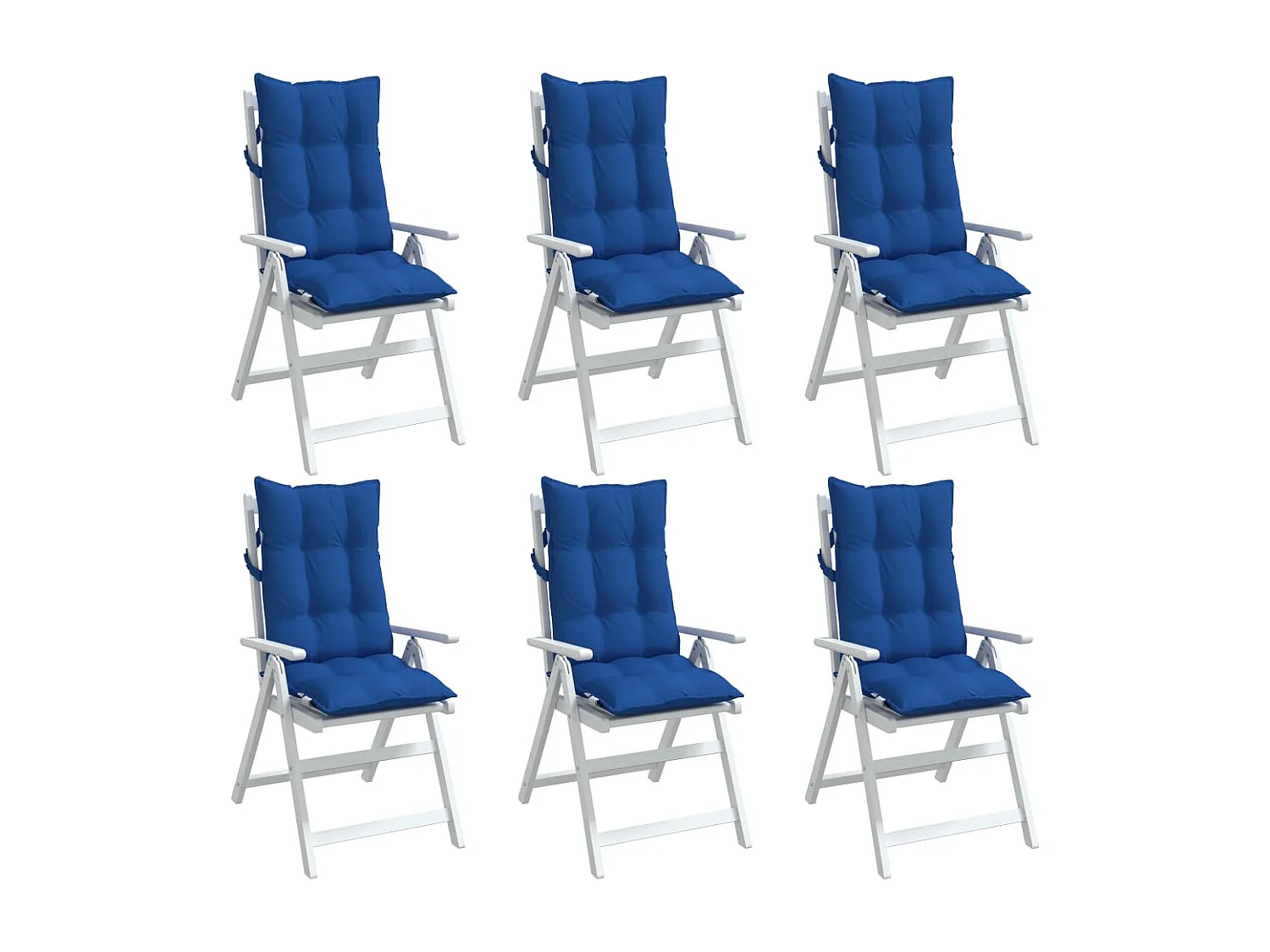 Coussins de chaise à dossier haut lot de 6 bleu royal