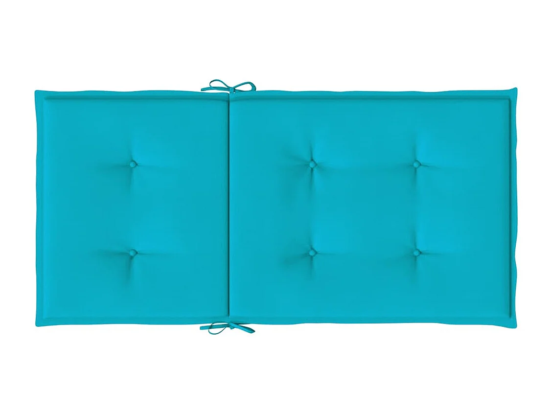 Coussins de chaise à dossier bas 4 pièces turquoise tissu