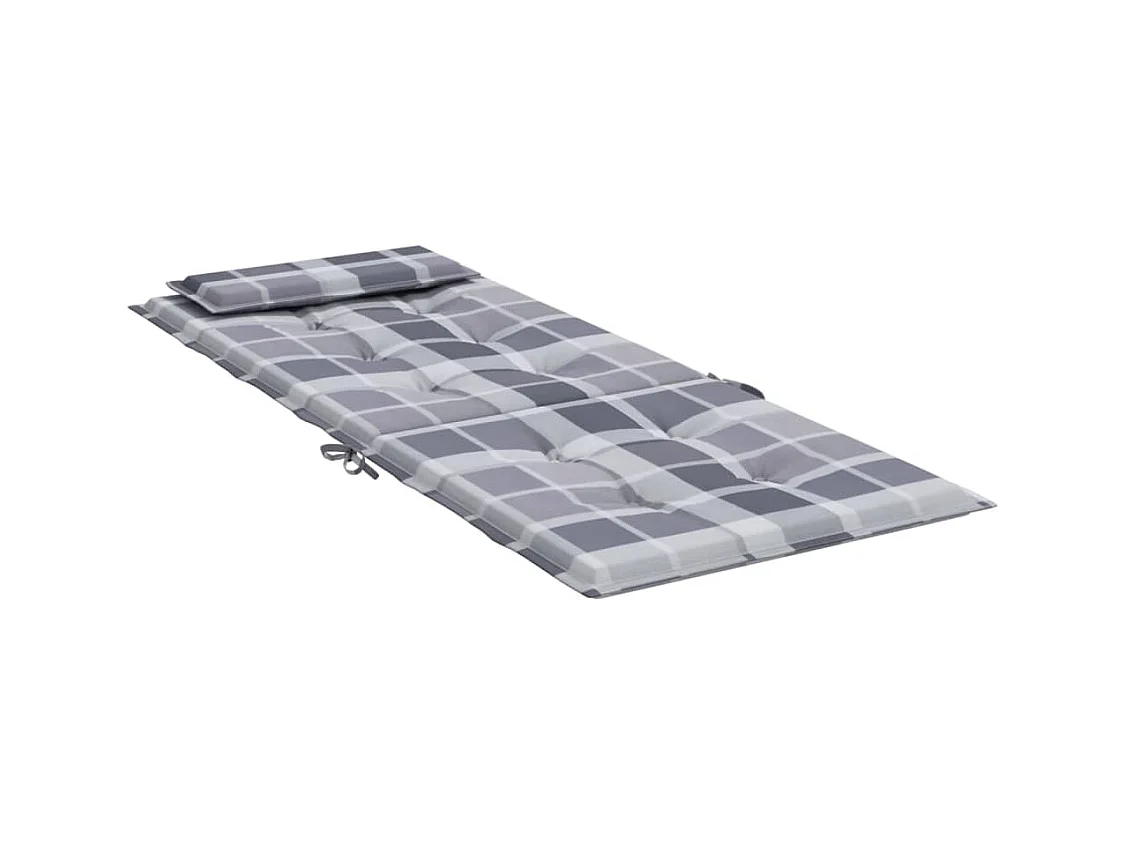 Cojines de silla respaldo alto 6 unidades tela Oxford a cuadros gris