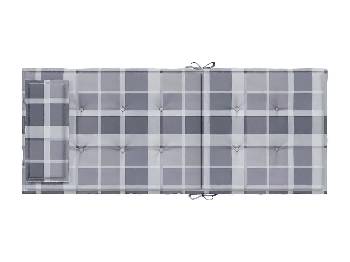 Cojines de silla respaldo alto 6 unidades tela Oxford a cuadros gris