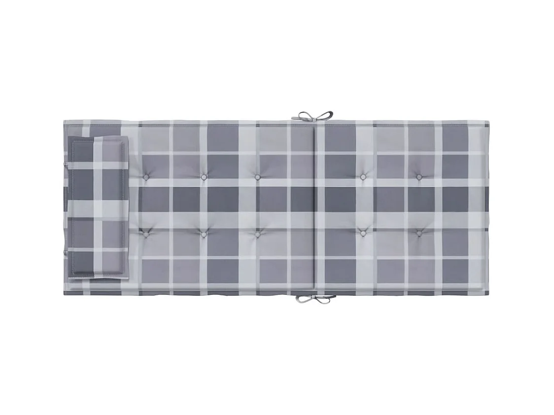 Coussins de chaise à dossier haut lot de 6 carreaux gris