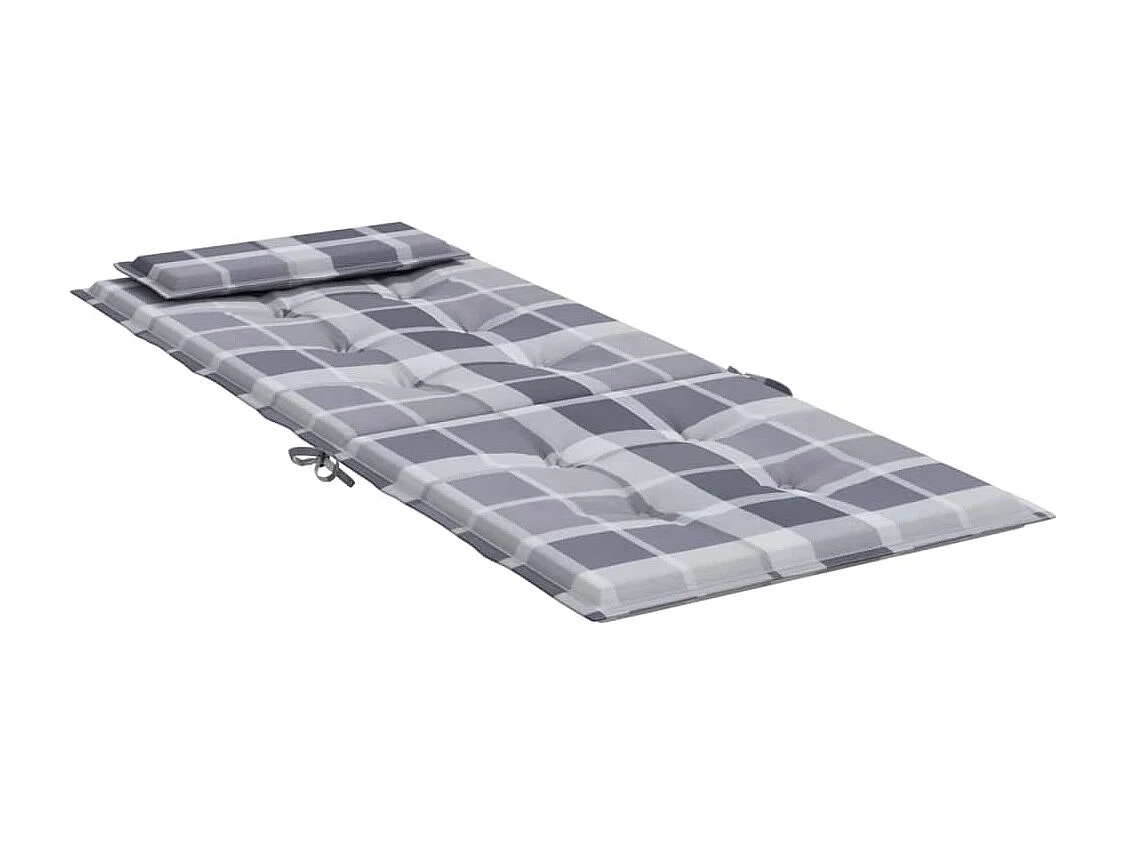 Almofadões cadeira encosto alto 6peças tecido oxford xadrez cinza