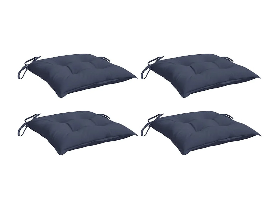 Coussins de chaise lot de 4 bleu marine 50x50x7 cm tissu oxford