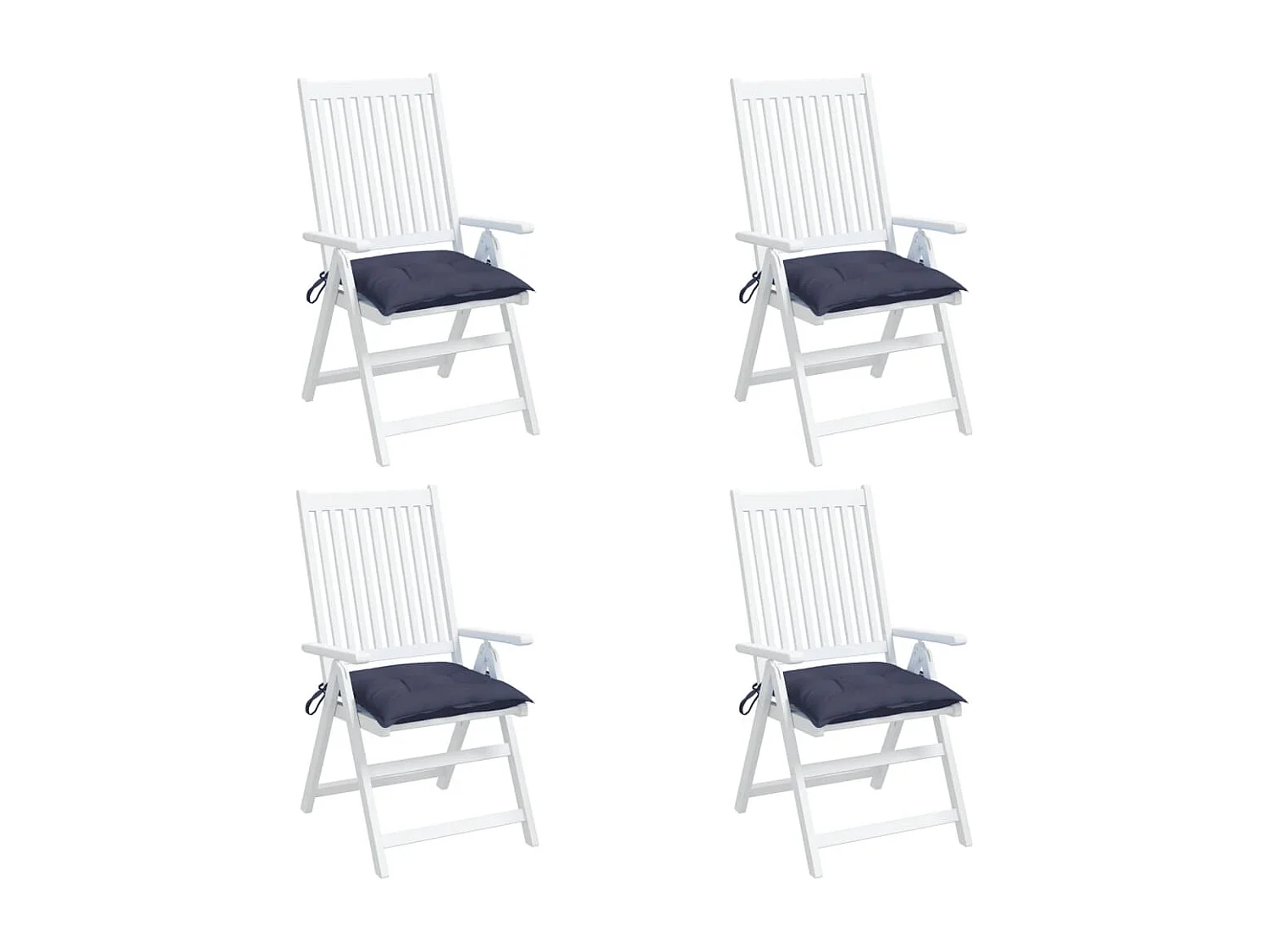 Coussins de chaise lot de 4 bleu marine 50x50x7 cm tissu oxford