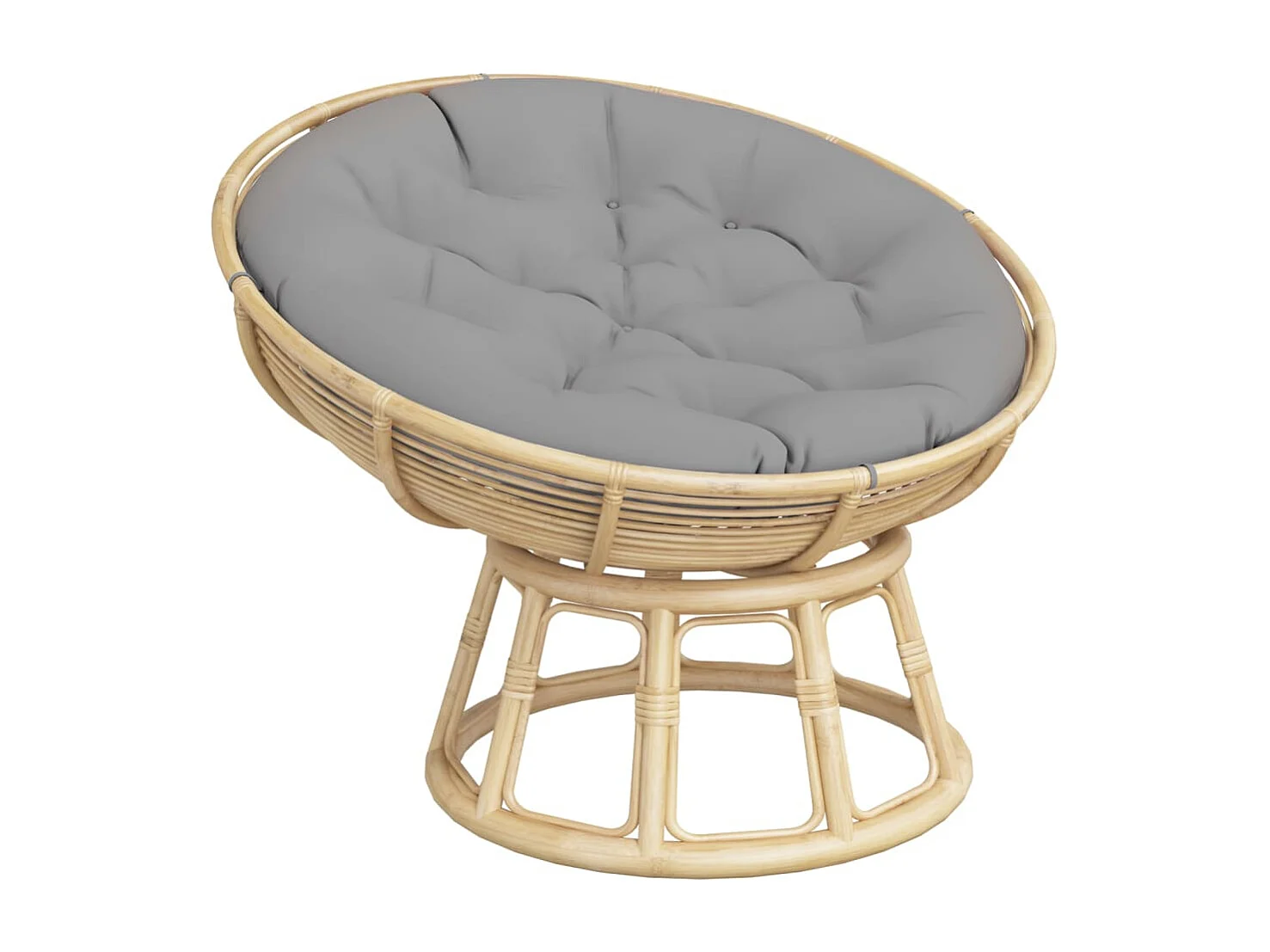 Coussin rond gris Ø 100 x11 cm tissu oxford