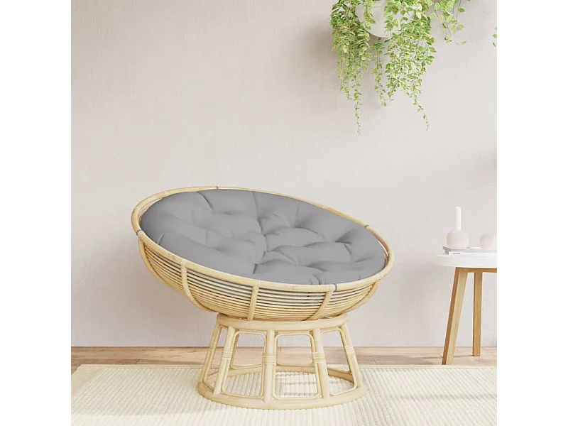 Coussin rond gris Ø 100 x11 cm tissu oxford