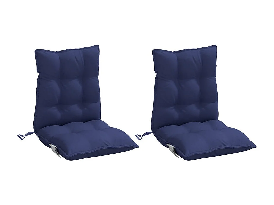 Coussins de chaise à dossier bas lot de 2 bleu marine