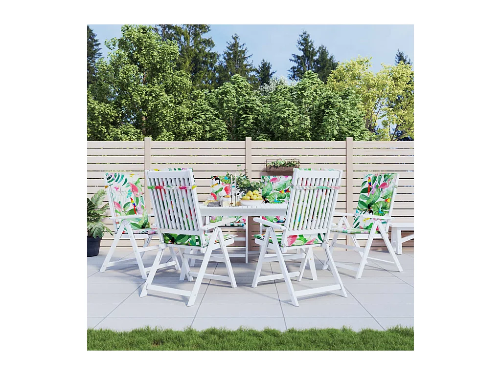 Coussins de chaise à dossier haut 6 pièces multicolore tissu