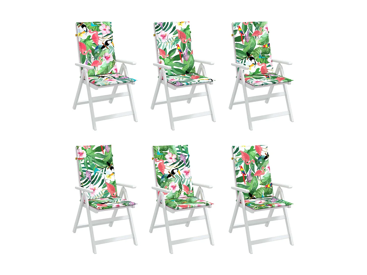 Coussins de chaise à dossier haut 6 pièces multicolore tissu