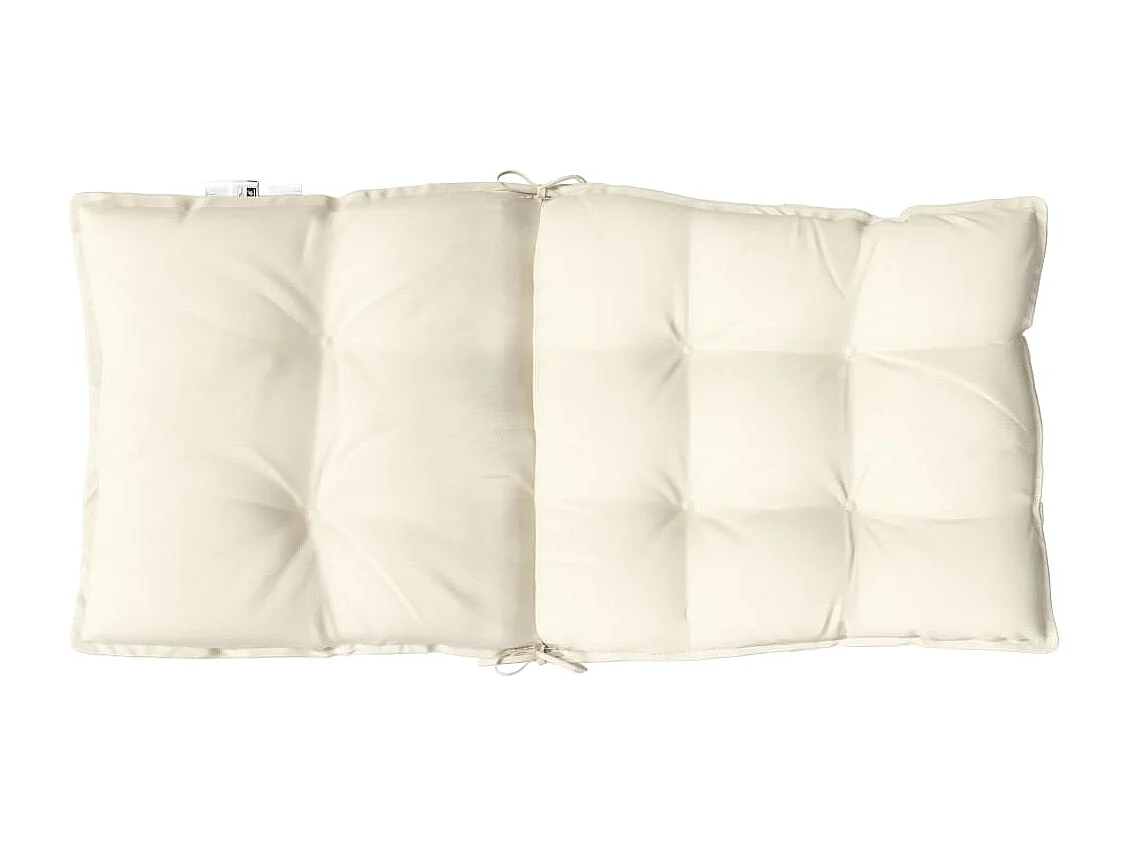 Coussins de chaise à dossier bas lot de 4 crème tissu oxford